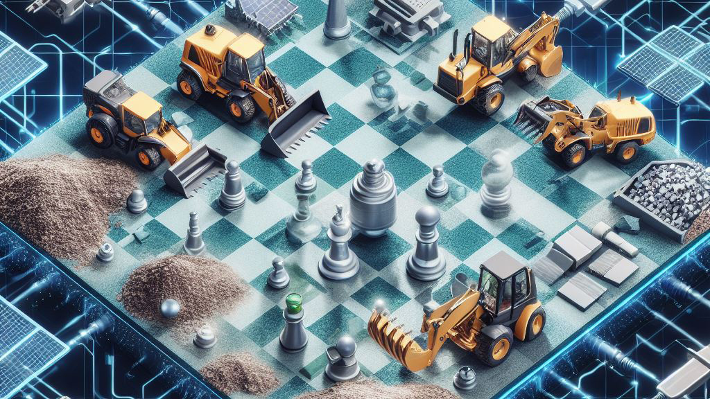 DALL·E 3 by prompt: “Digital chess board where the figures are electrical construction equipment (ch